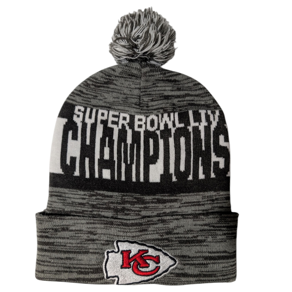 NFL Chiefs Super Bowl LIV Champions Beanie - Black and Gray